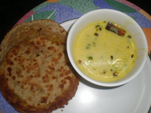There you go- Hot Pooran Poli served with Curry